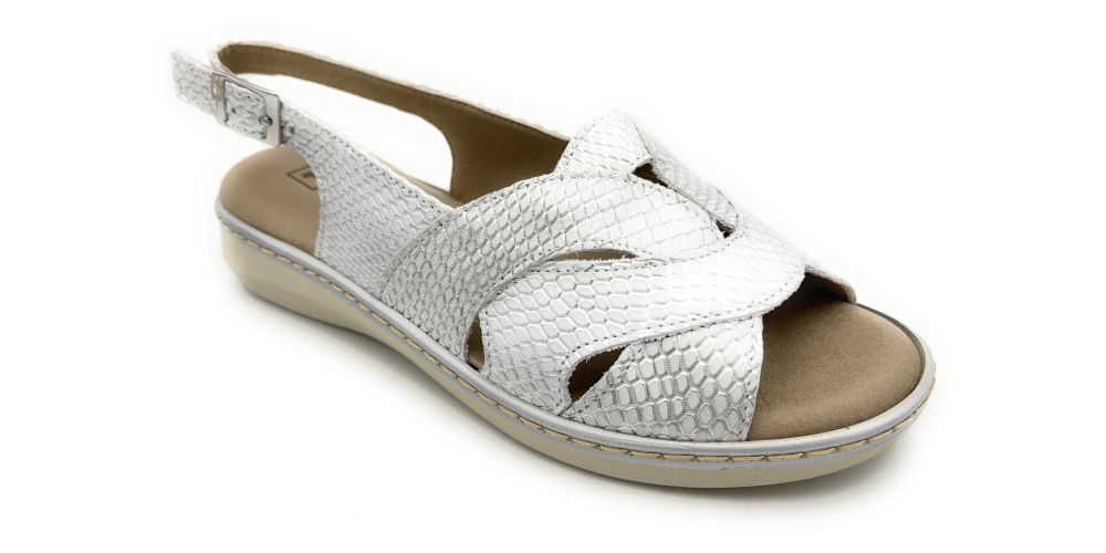 PITILLOS 10301 sandalia confort reptil plata